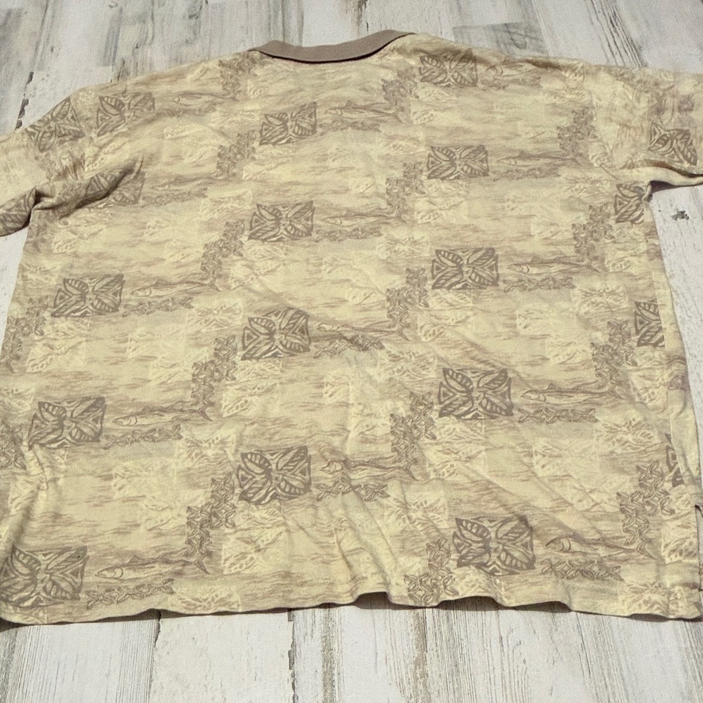 AFTCO Beige Patterned Men's Polo Shirt - Picture 8 of 11